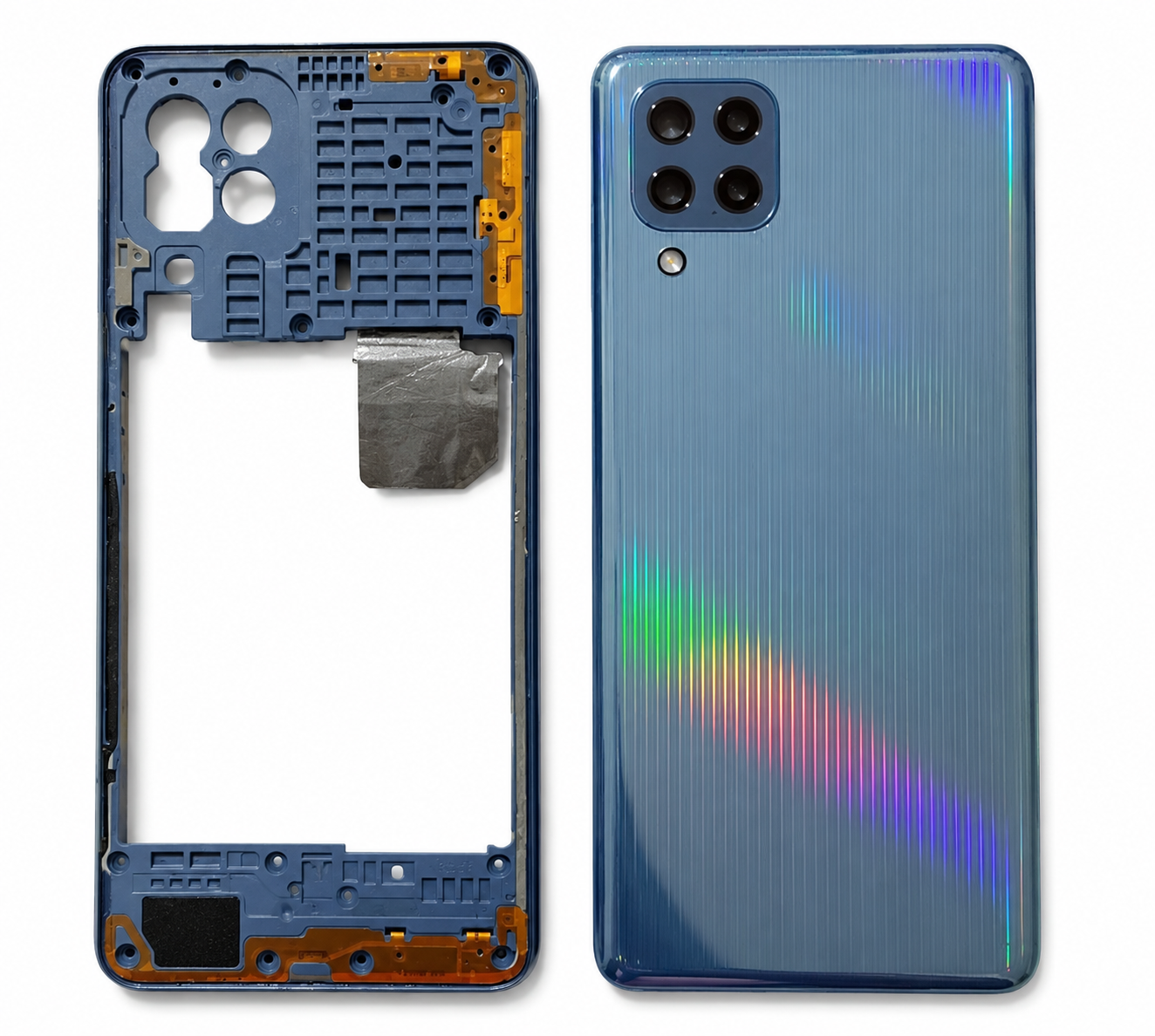 Back Panel Housing Body with Middle Frame Ring for Samsung Galaxy Galaxy M32 Blue